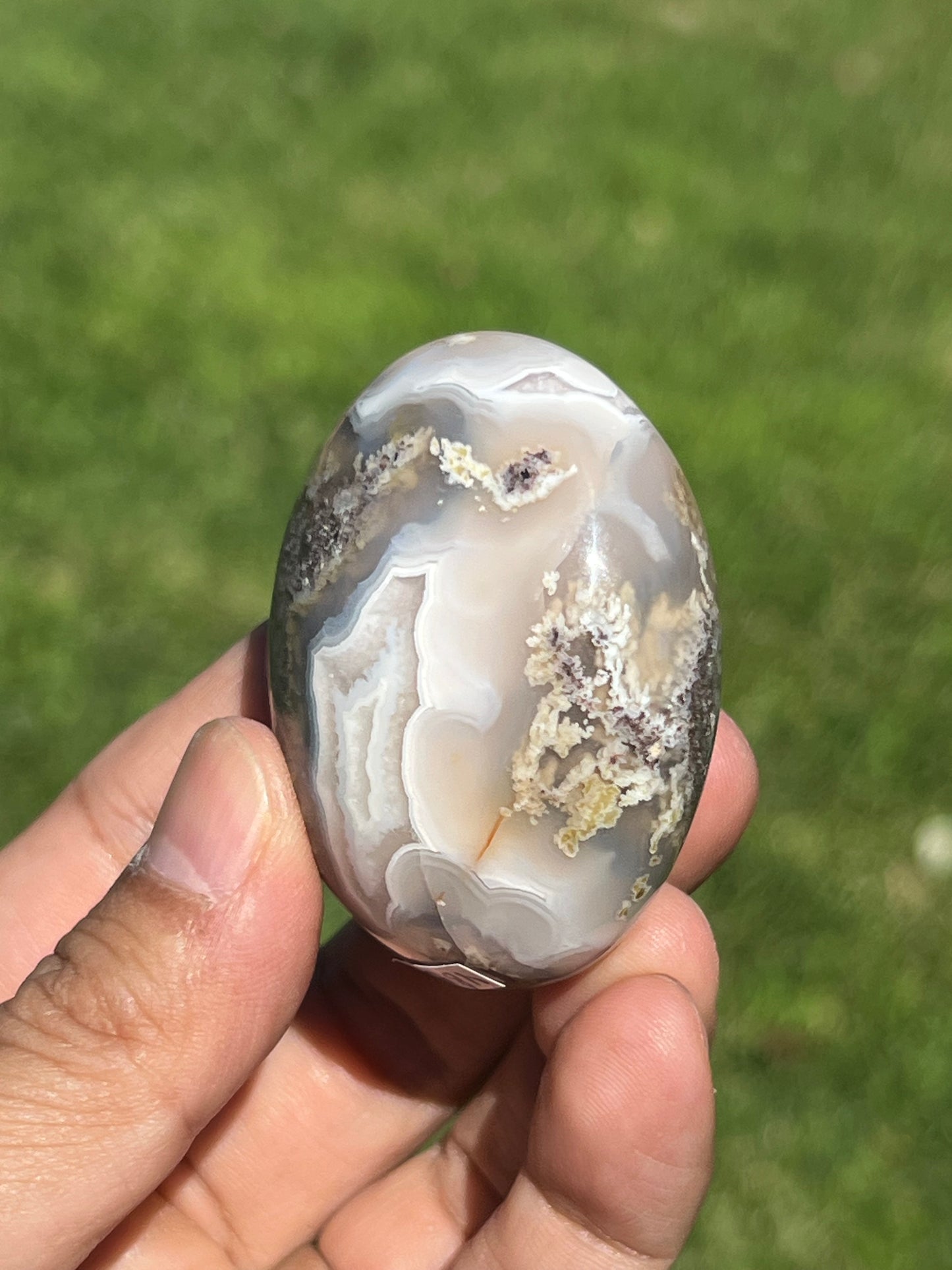 Scenic Moss Agate Palmstone BU