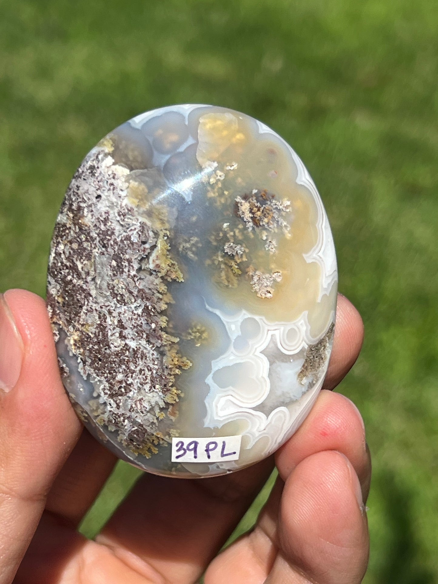 Scenic Moss Agate Palmstone PL