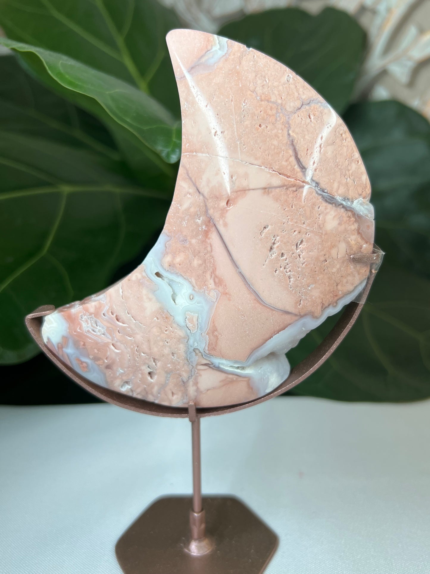 Cotton Candy Agate Moon