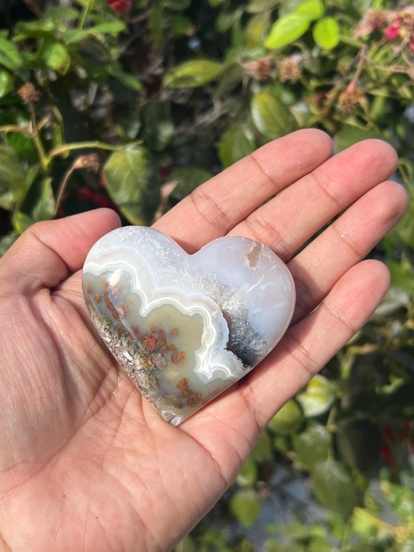Scenic Moss Agate Heart K