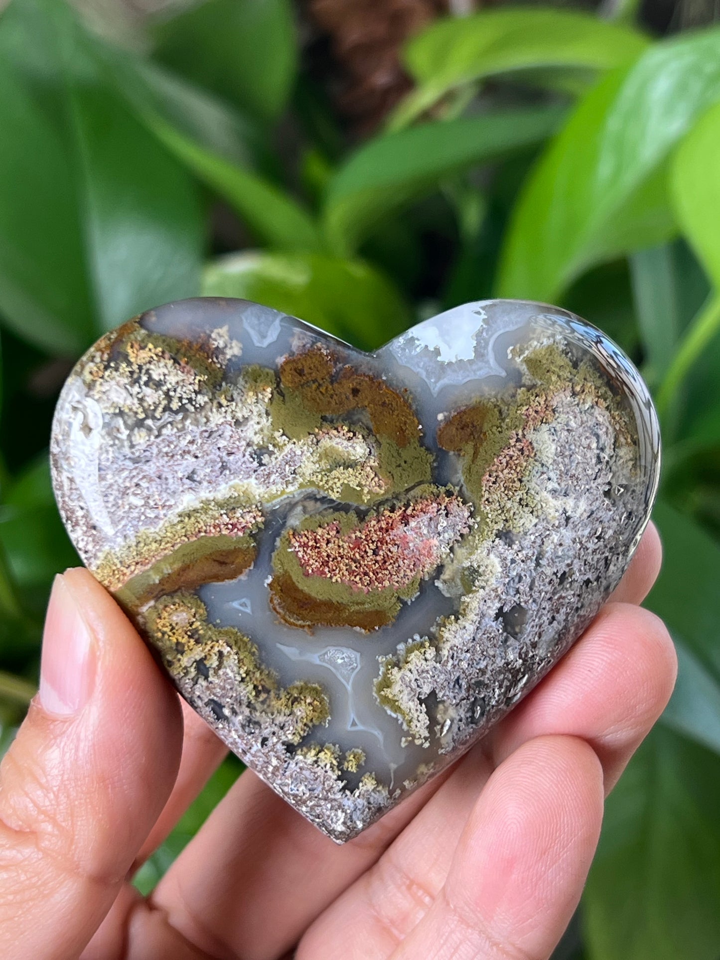Scenic Moss Agate Heart
