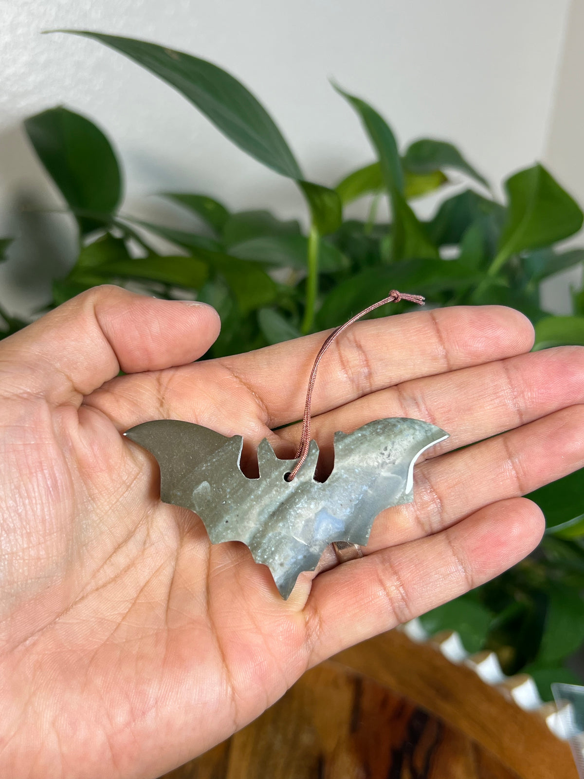 Blue Green Jasper Bat Ornaments