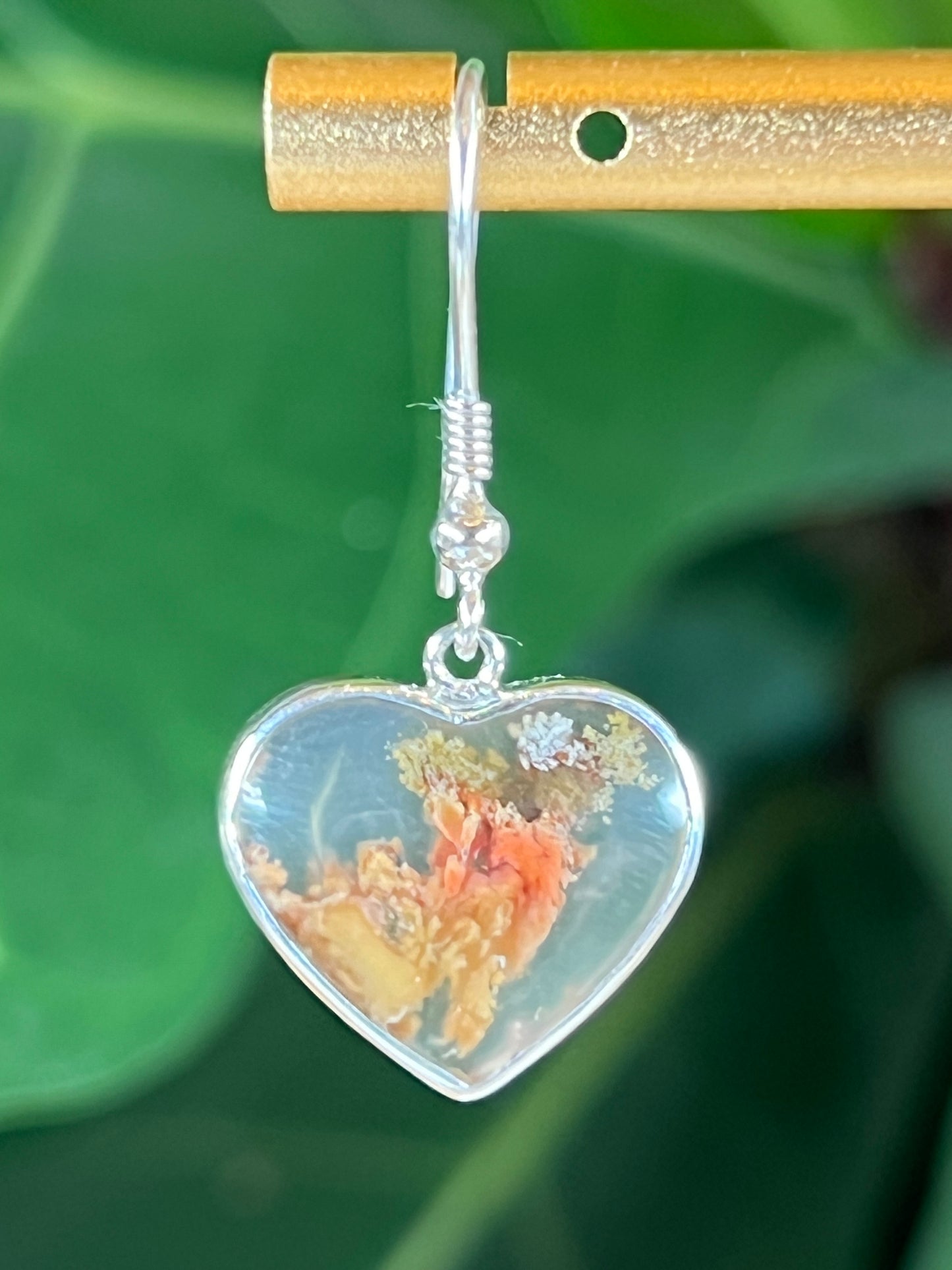 Scenic Moss Agate Heart Earrings