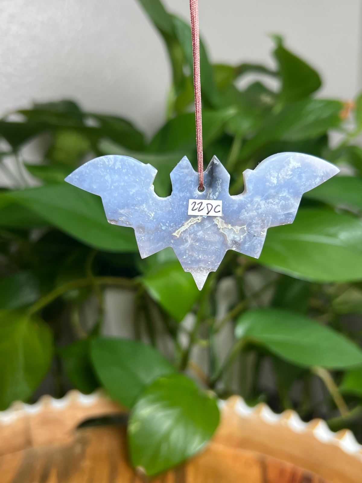 Blue Plume Agate Ornament Bat: DC