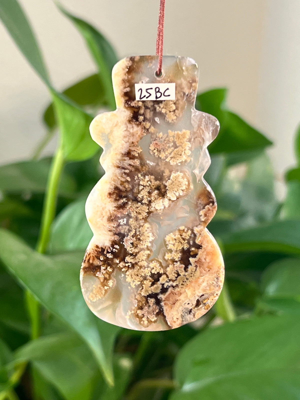 Scenic Moss Agate Snowman Ornaments