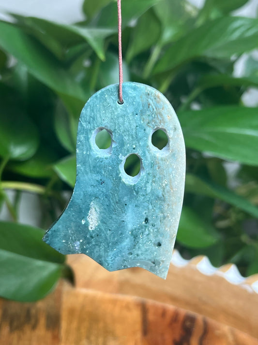 Blue Green Jasper Ornament Ghost: MD