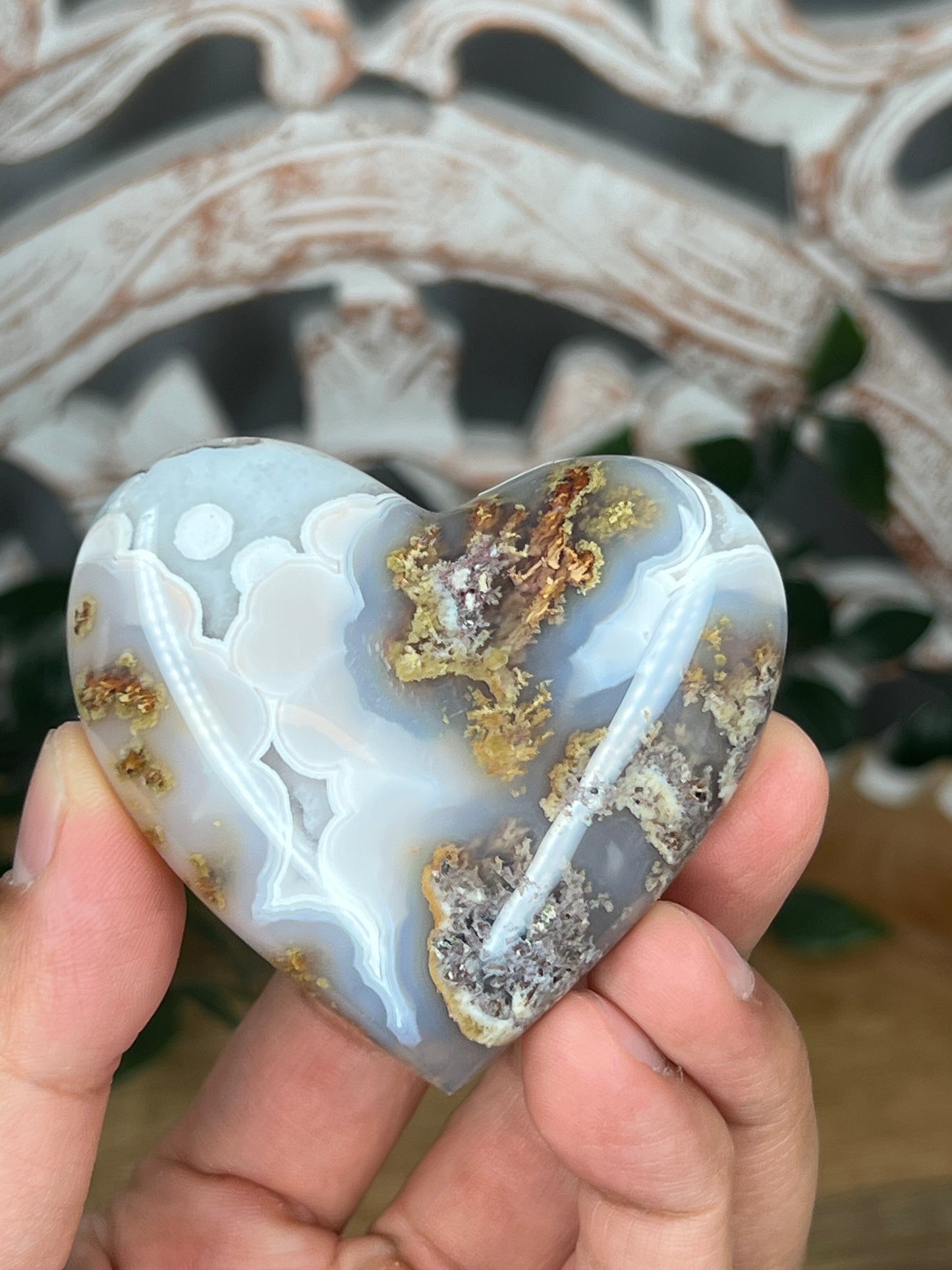 Scenic Moss Agate Heart