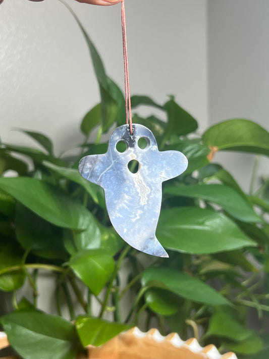 Blue Plume Agate Ornament Ghost: CG