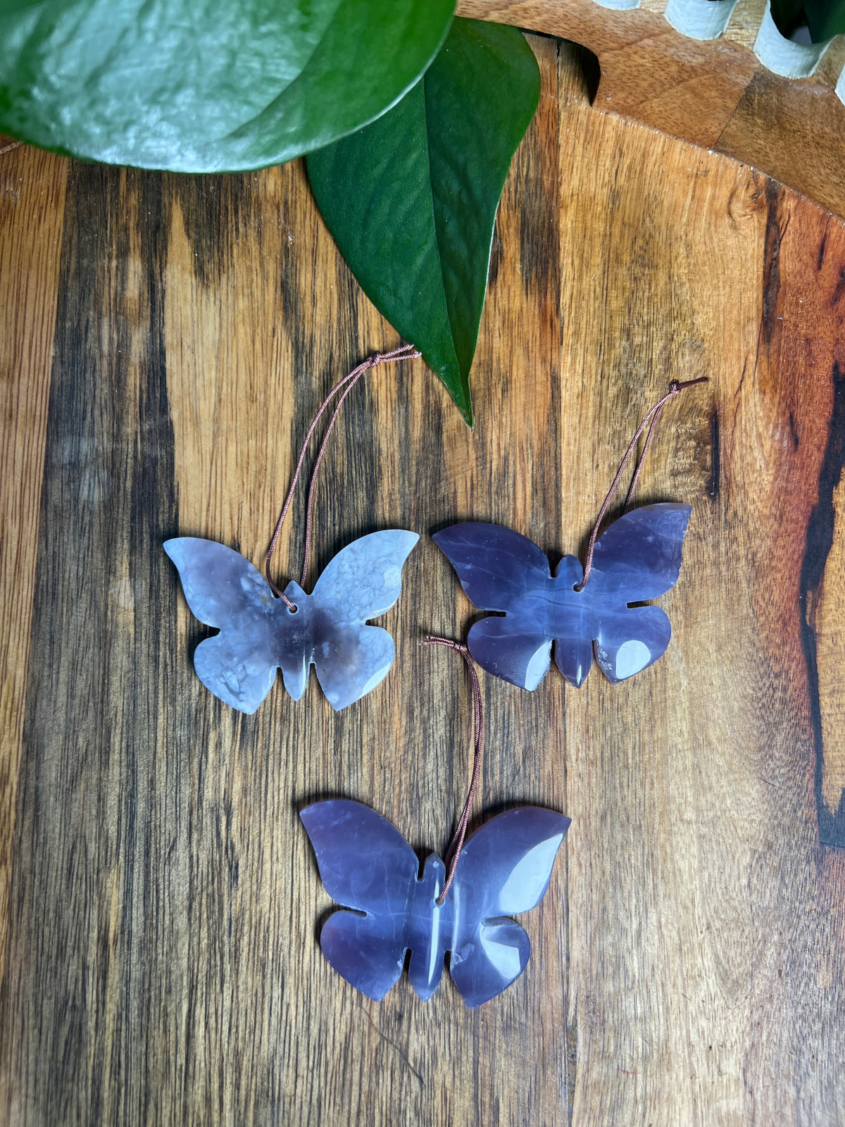 Purple Chalcedony Butterfly Ornaments