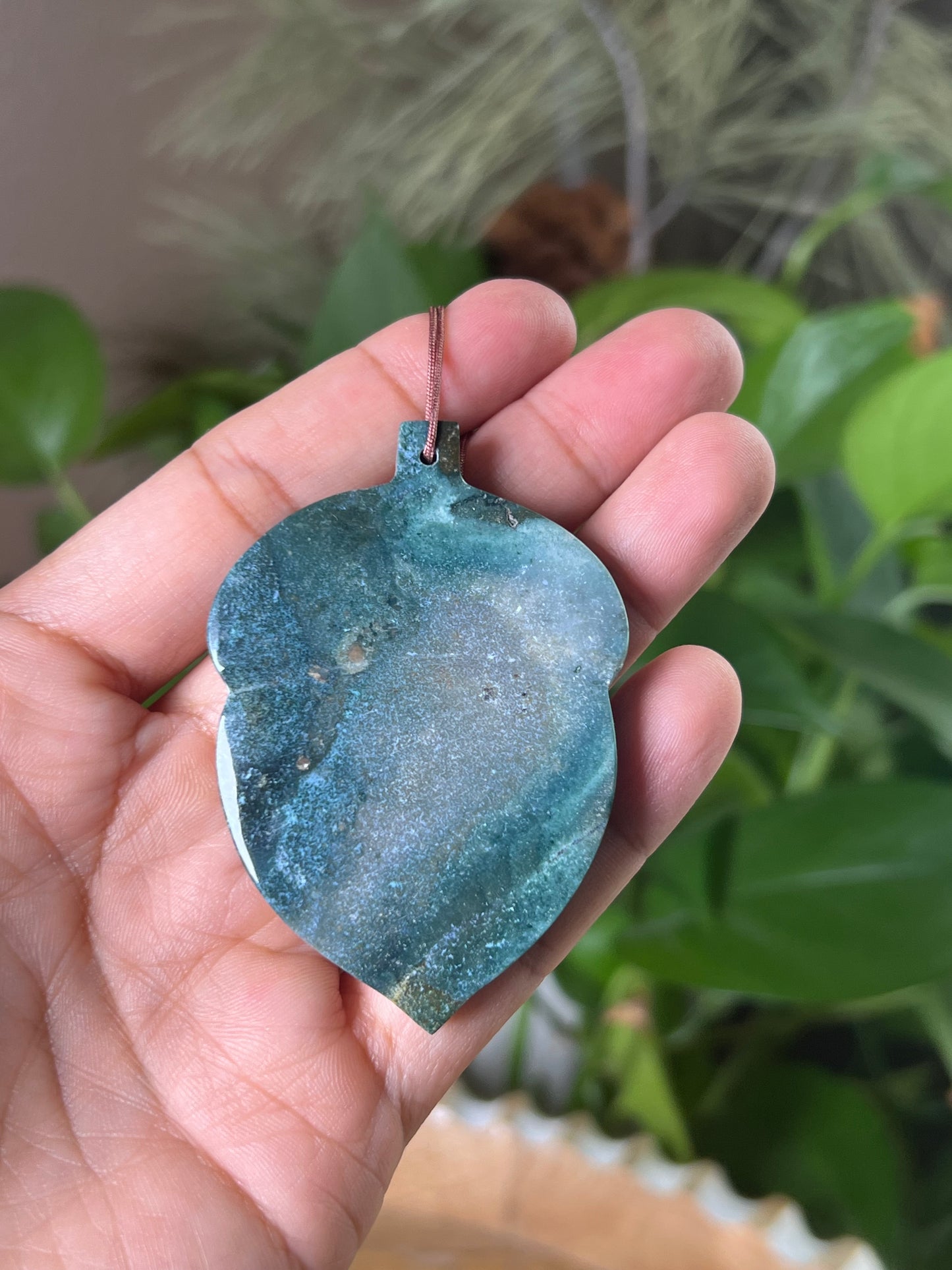 Blue Green Jasper Acorn Ornament