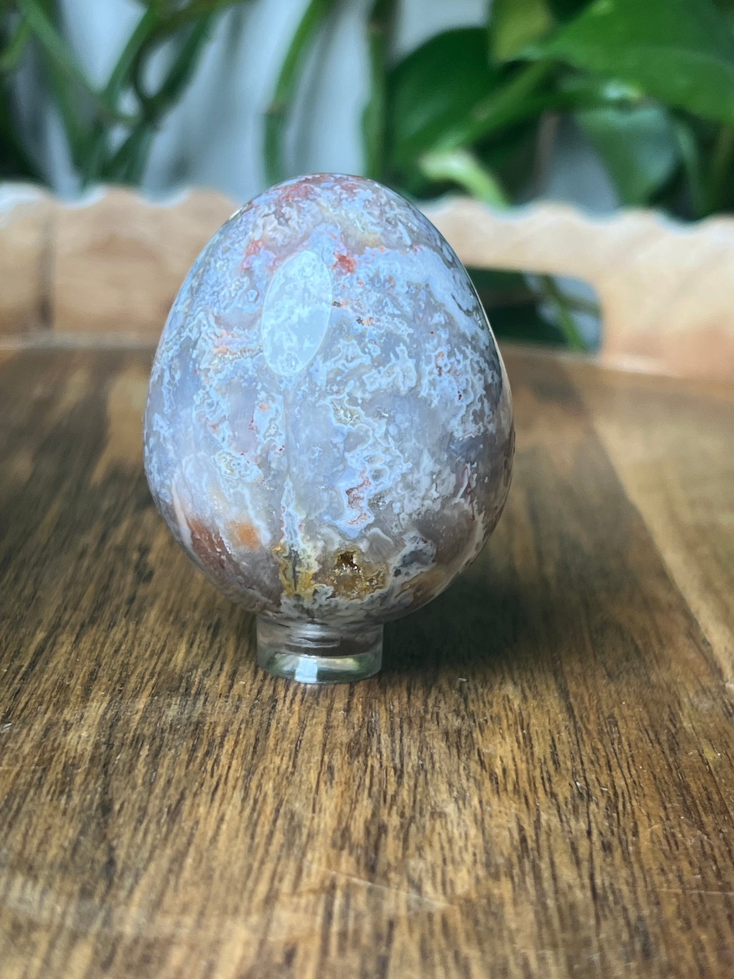Sumatra Plume Agate Egg