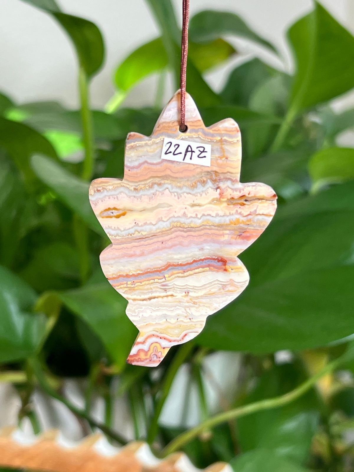 Crazy Lace Agate Leaf Ornaments