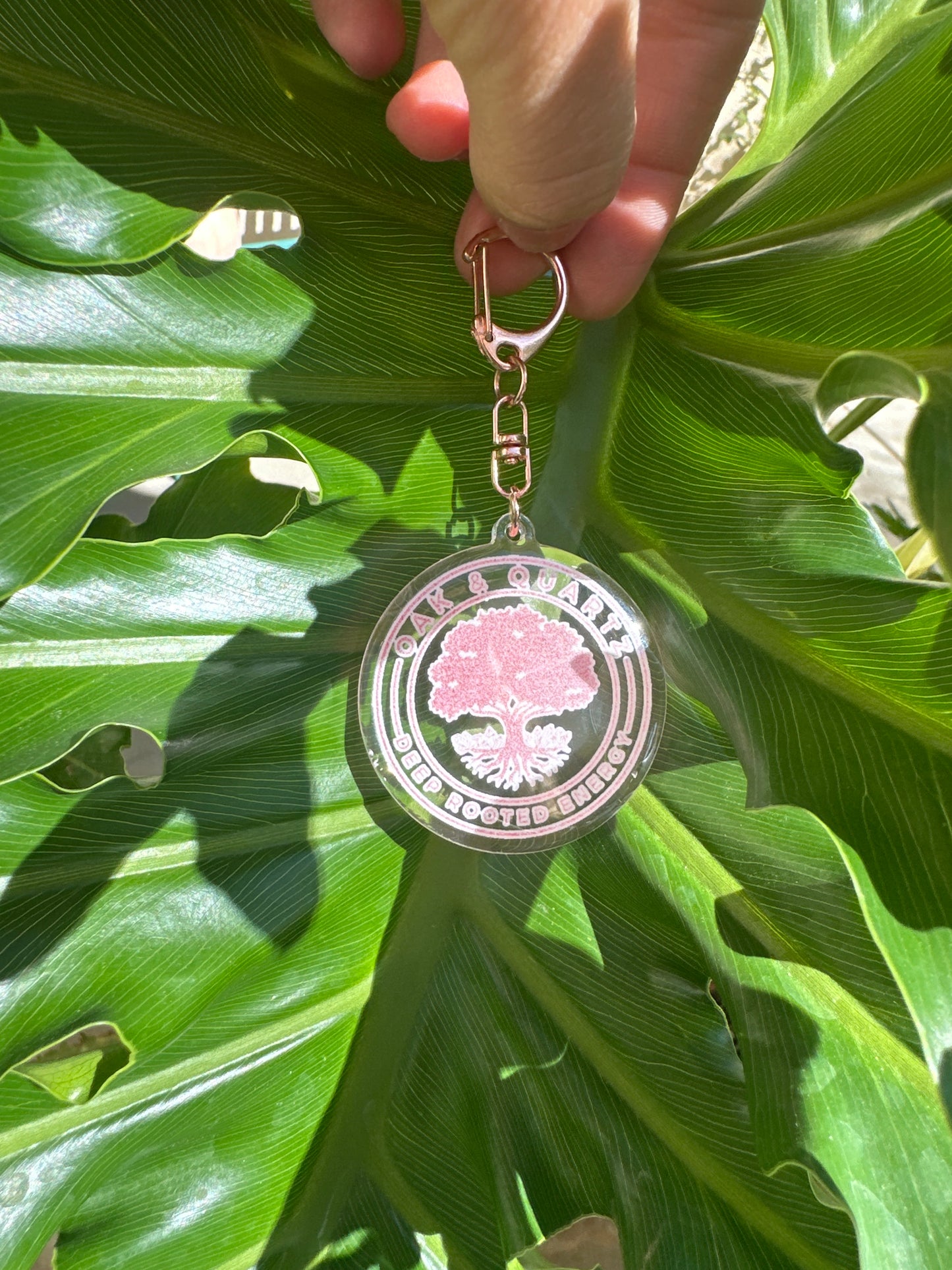 Oak & Quartz Keychain