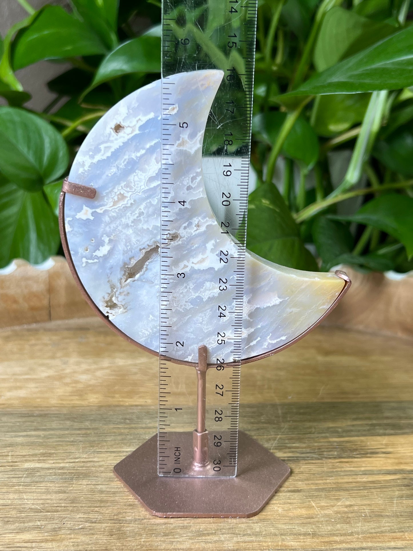 Winter Plume Agate Moon