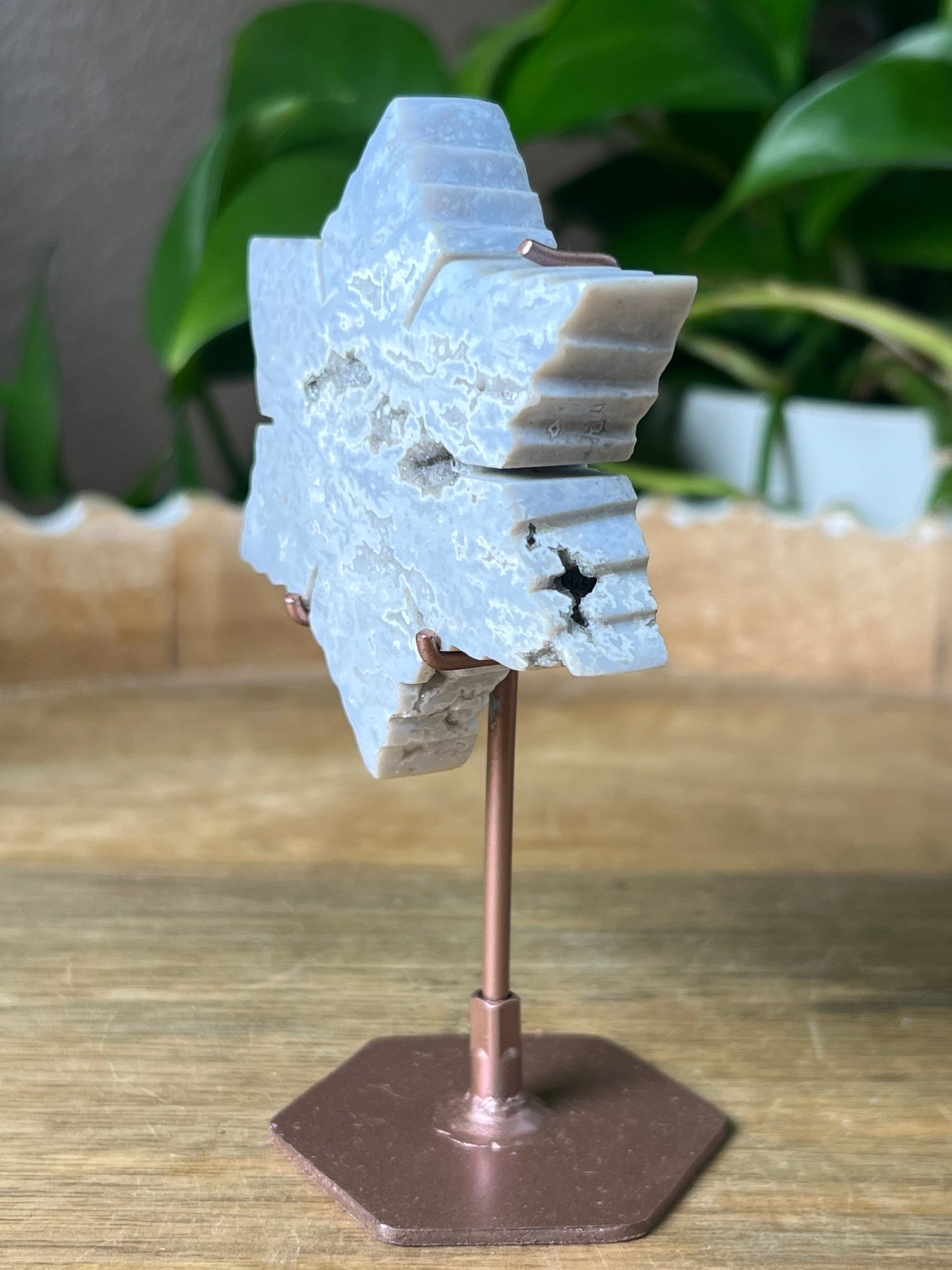 Blue Plume Agate Snowflake