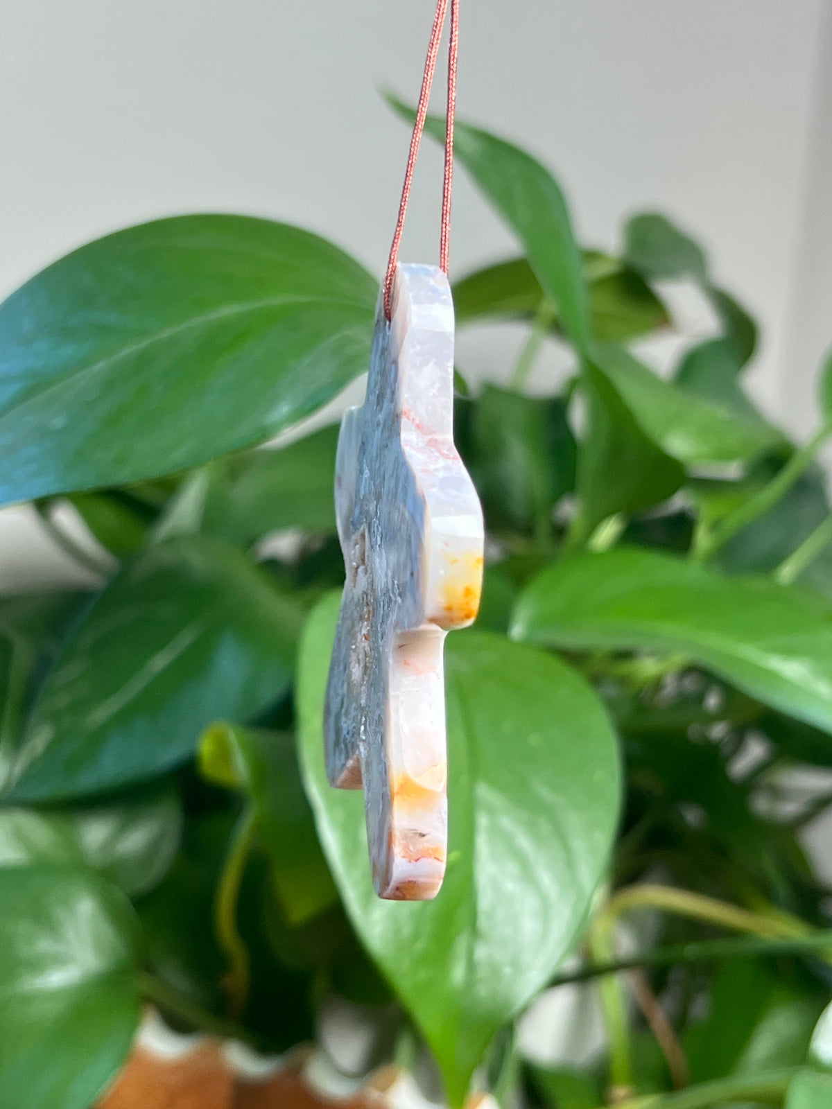Sumatra Plume Agate Ornament Gingerbread: SK