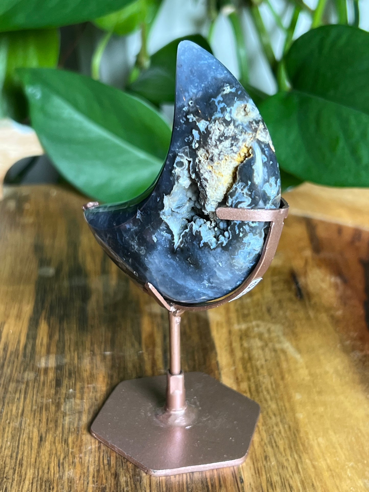 Blue Plume Agate Moon VE