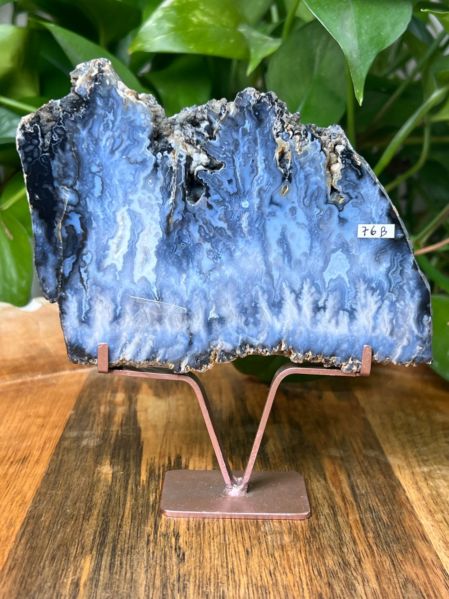 Blue Plume Agate Slab