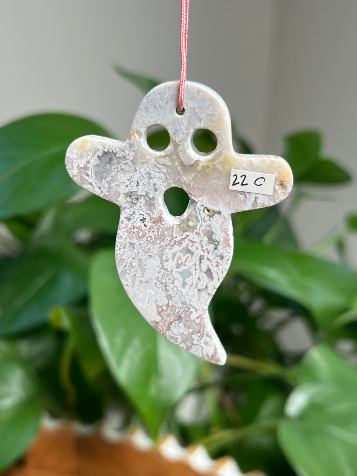 Sumatra Plume Agate Ornament Ghost: C