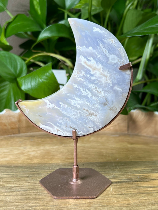 Winter Plume Agate Moon
