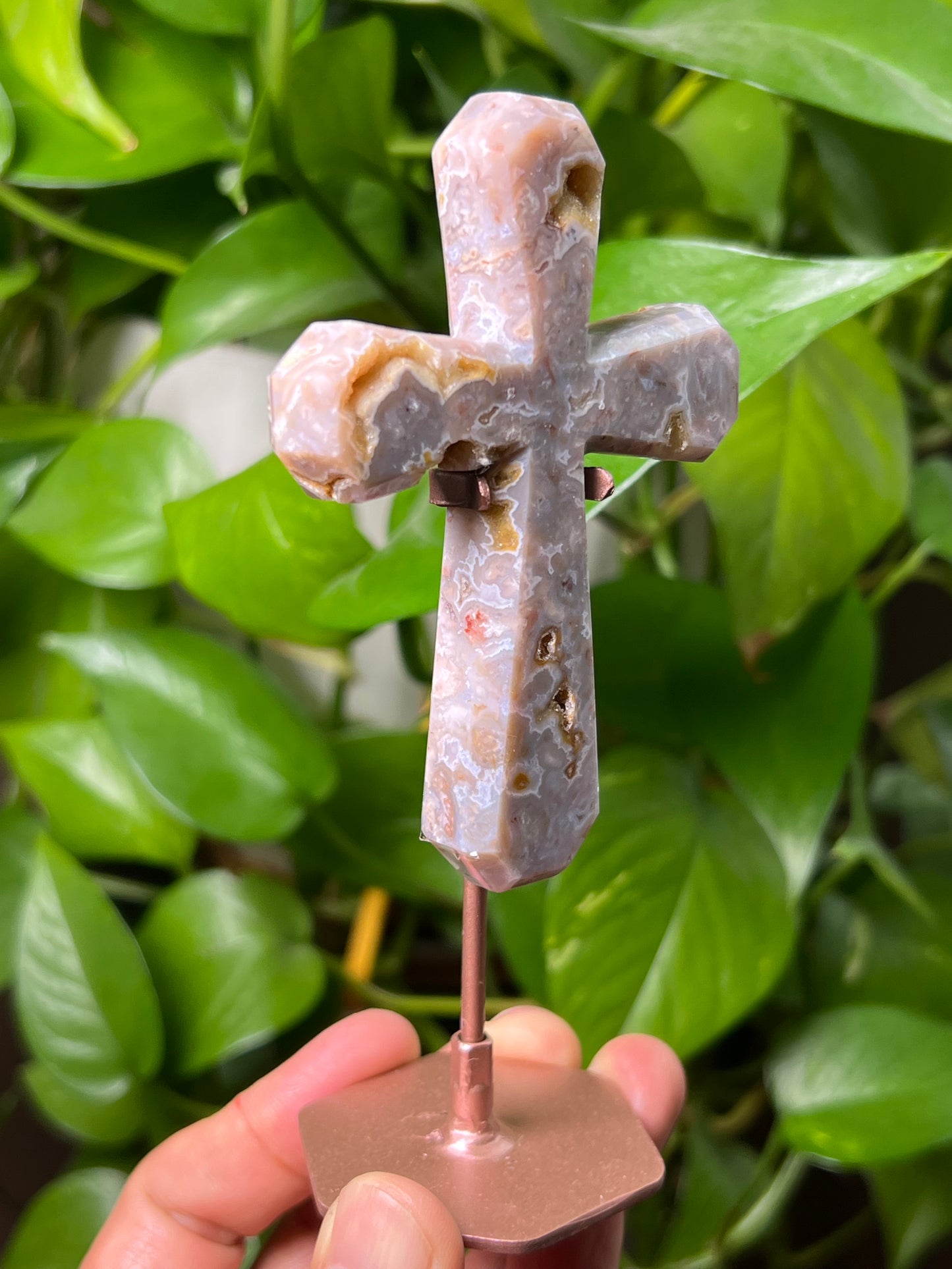 Sumatra Plume Agate Cross
