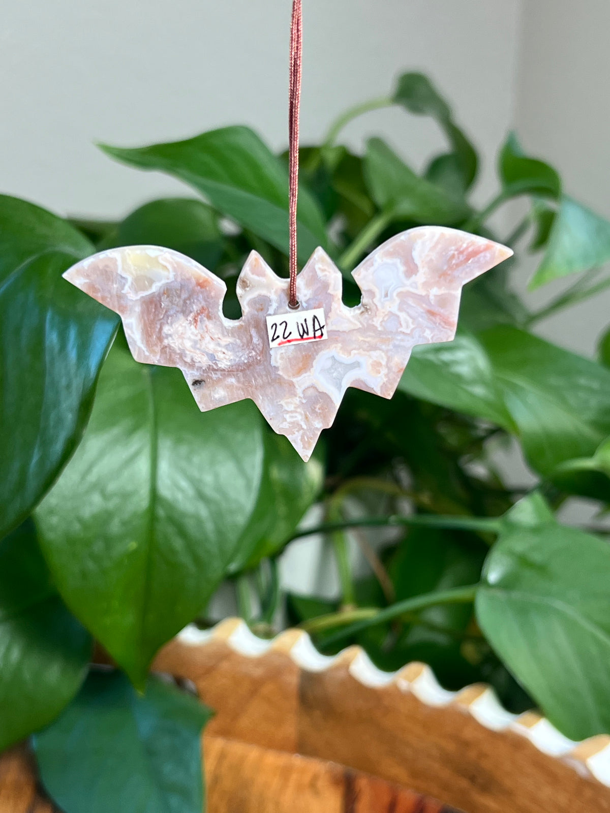 Sumatra Plume Agate Bat Ornaments