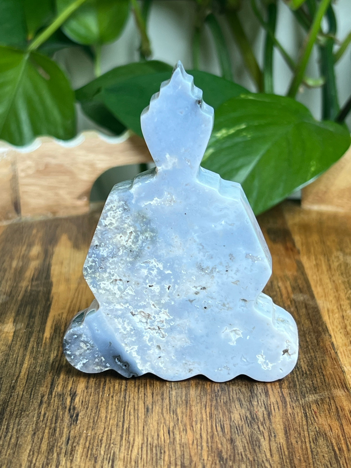 Blue Plume Agate Buddha: BD