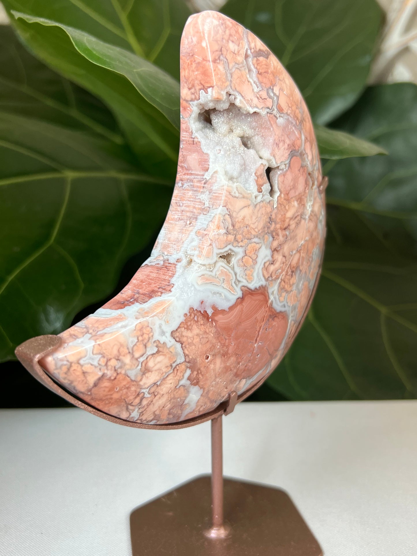 Cotton Candy Agate Moon