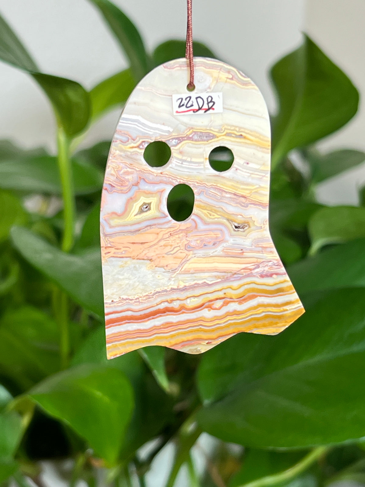 Crazy Lace Agate Ghost Ornaments