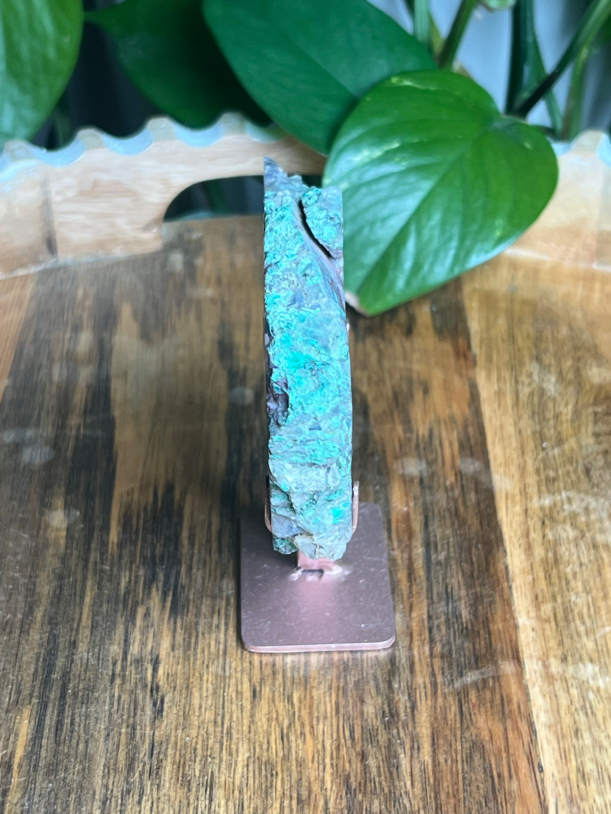 Copper In Malachite Chrysocolla and Chalcedony Slab: M