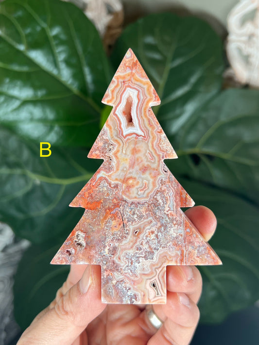 Crazy Lace Agate Christmas Tree