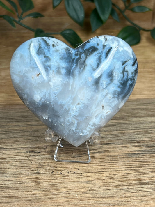 Rainbow Plume Agate Heart