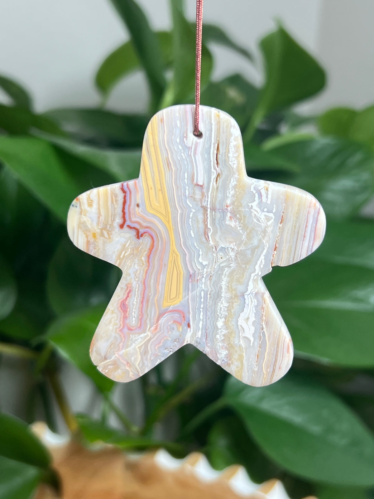 Crazy Lace Agate Ornament Gingerbread: G