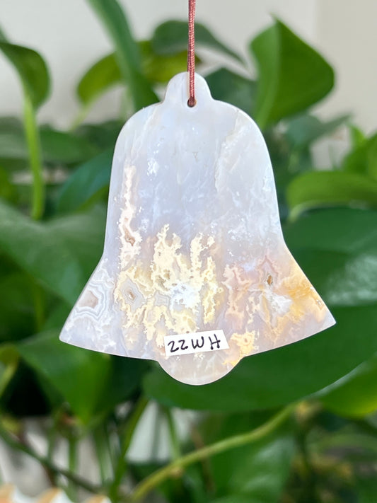 Winter Plume Agate Bell Ornaments