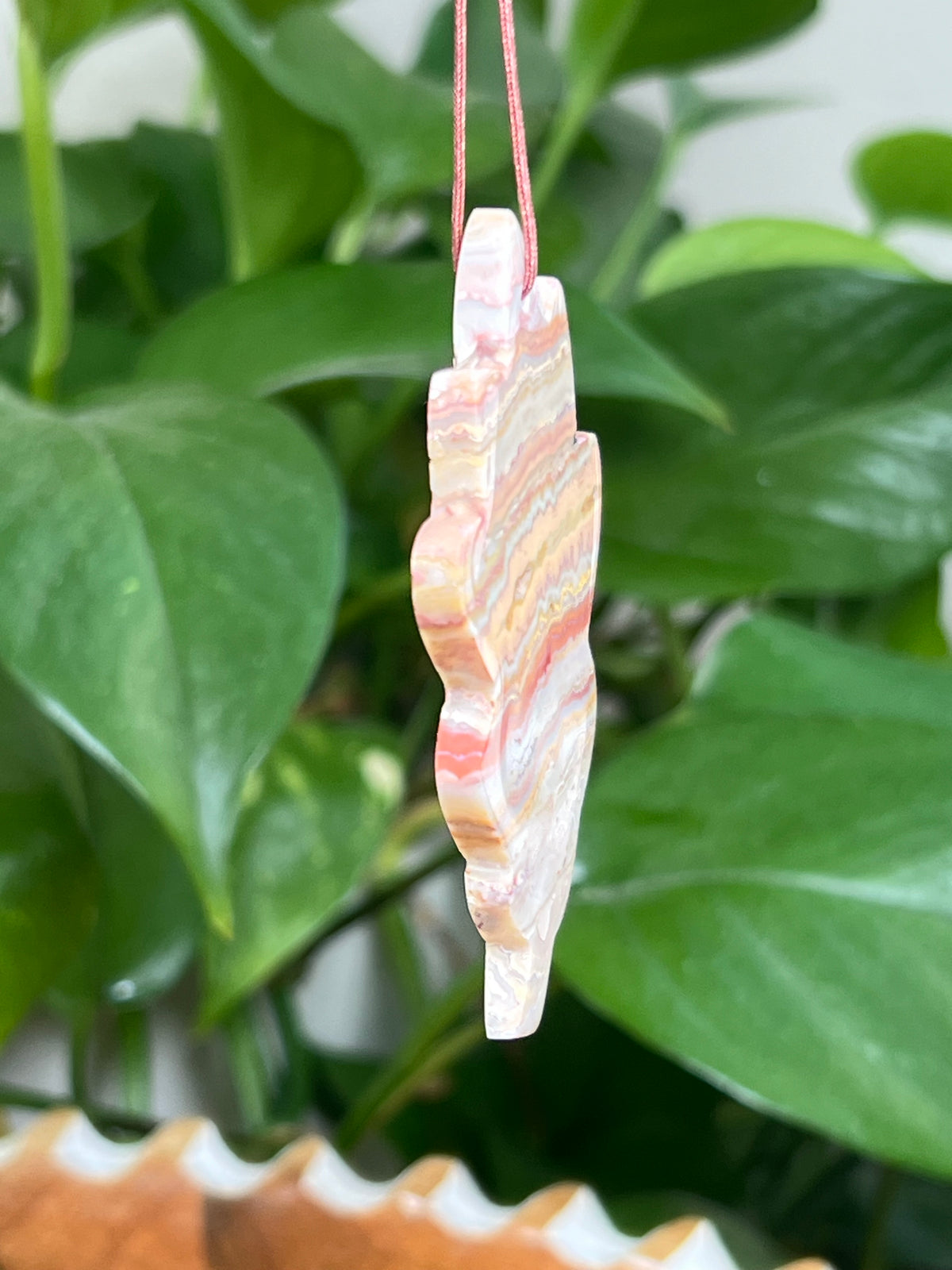 Crazy Lace Agate Ornament Leaf: BA