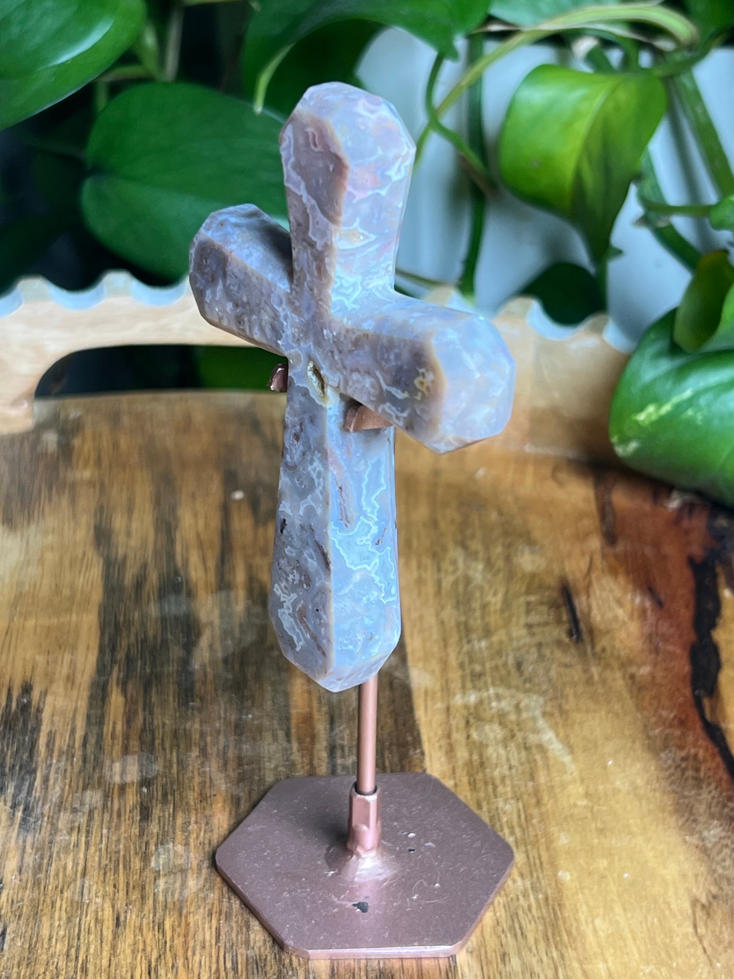 Sumatra Plume Agate Cross