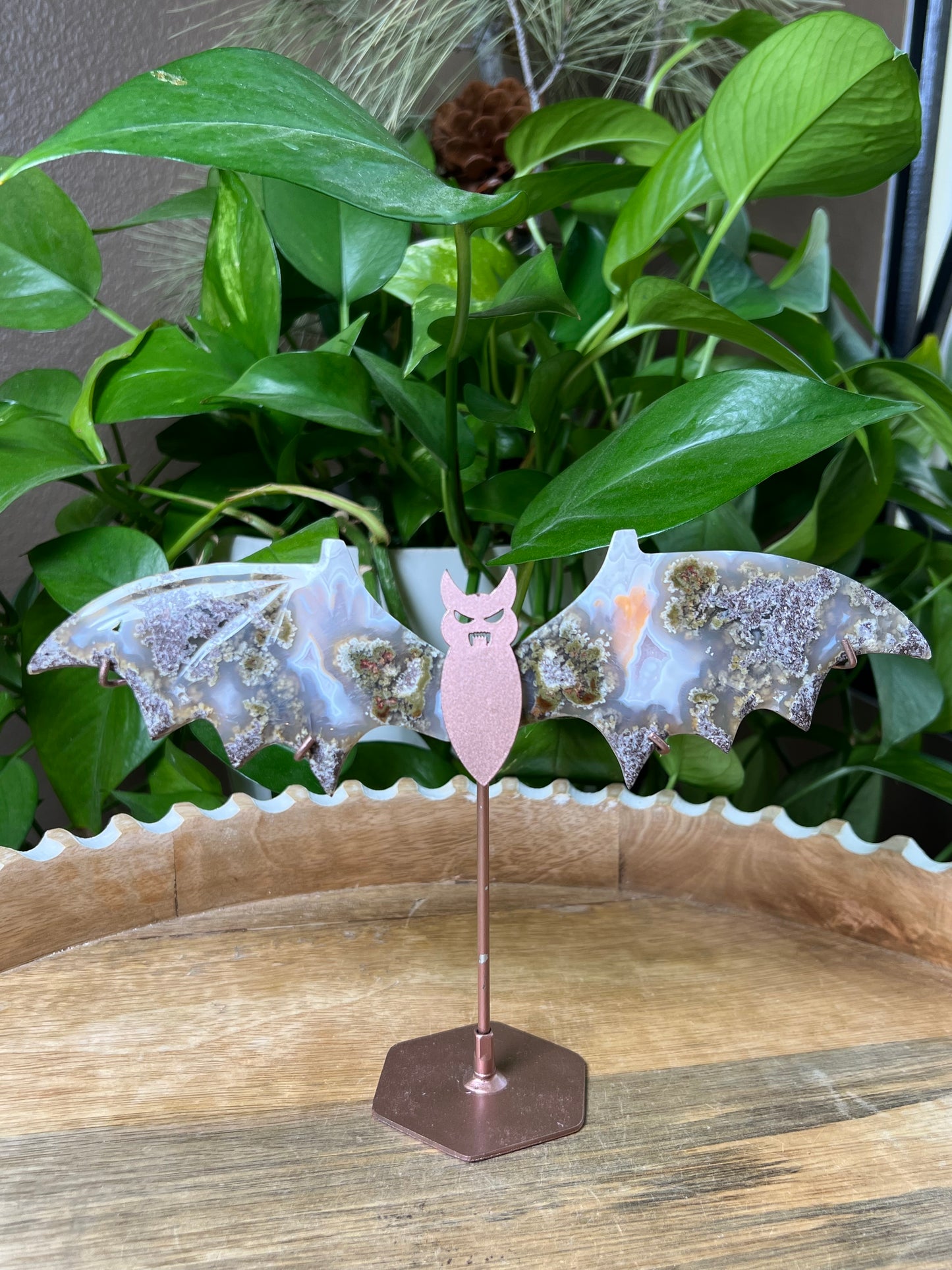 Scenic Moss Agate Bat Wings