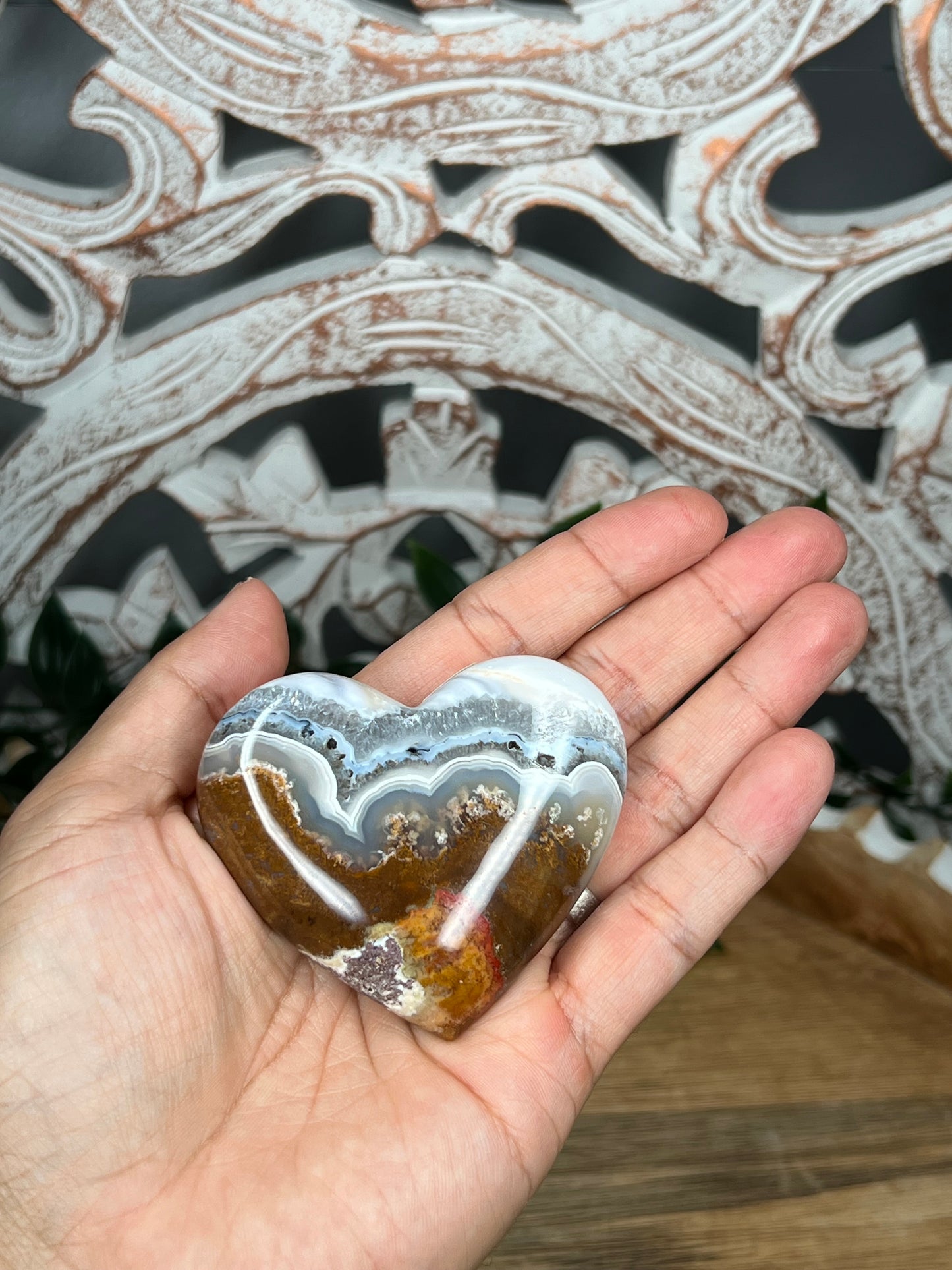 Scenic Moss Agate Heart