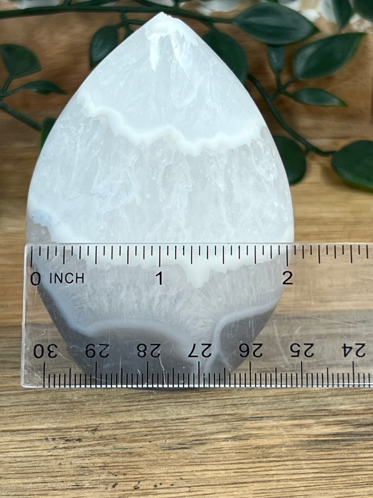 Blue Grey Lace Agate Flame