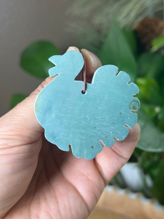 Blue Green Jasper Turkey Ornament