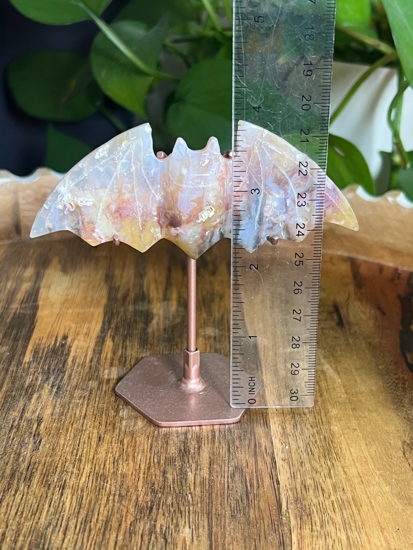 Rainbow Plume Agate Bat