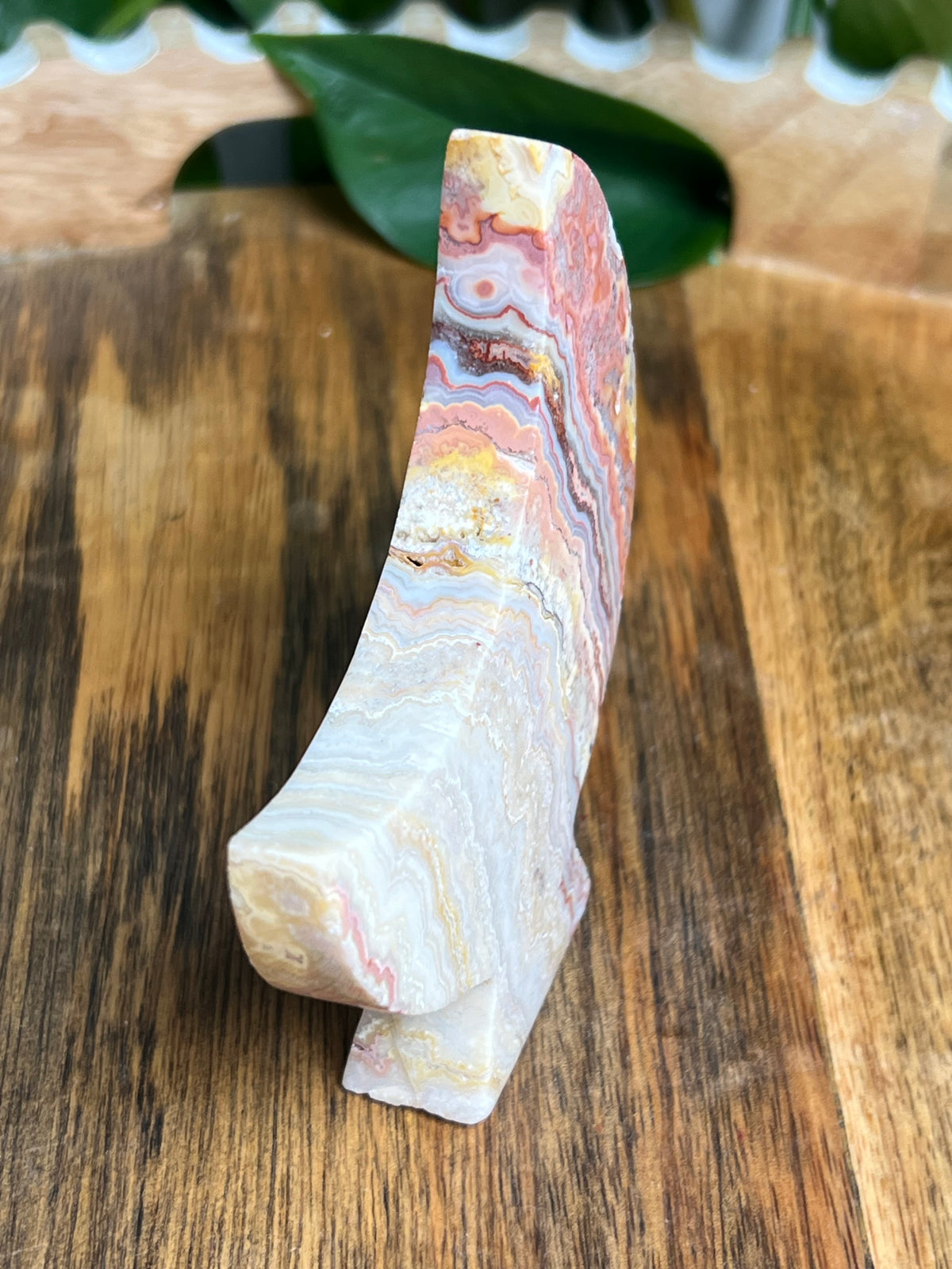 Crazy Lace Agate Self Standing Moon: NX