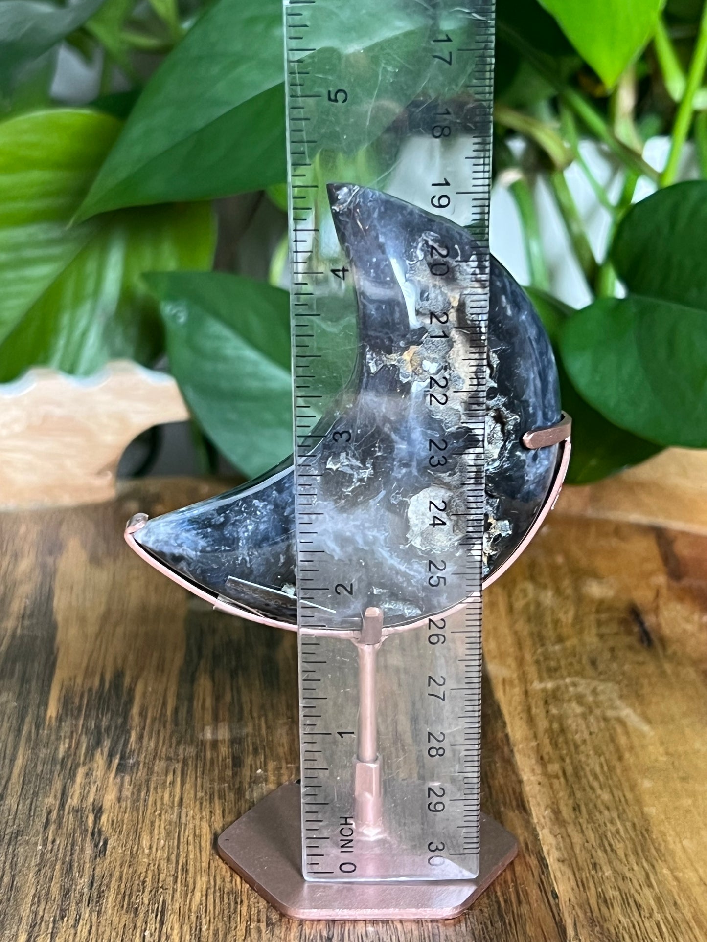 Blue Plume Agate Moon VB