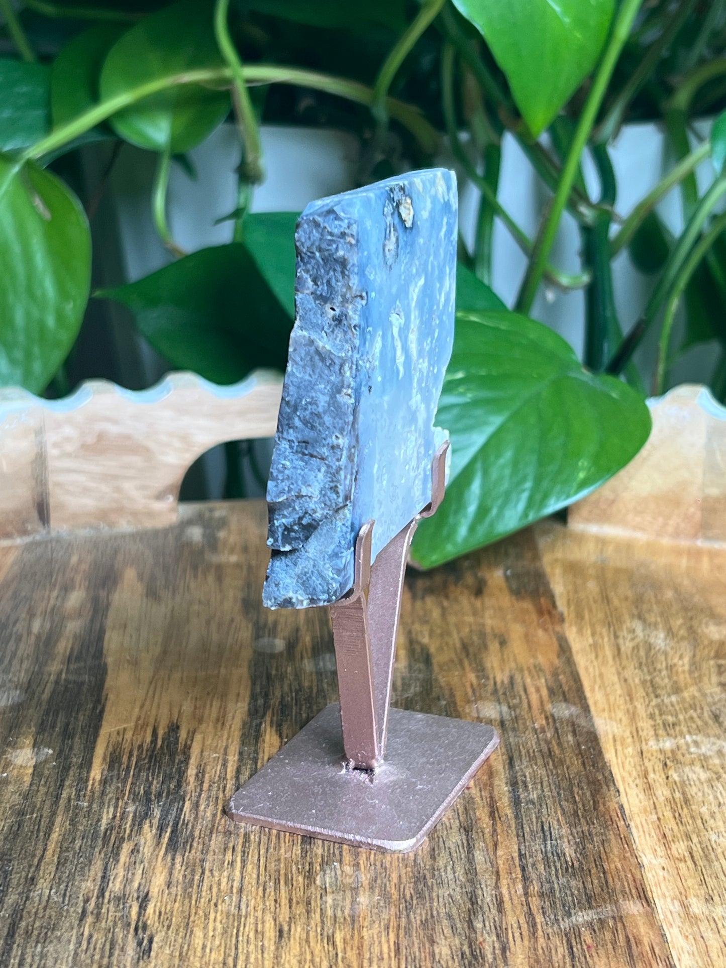 Blue Plume Agate Slab: E