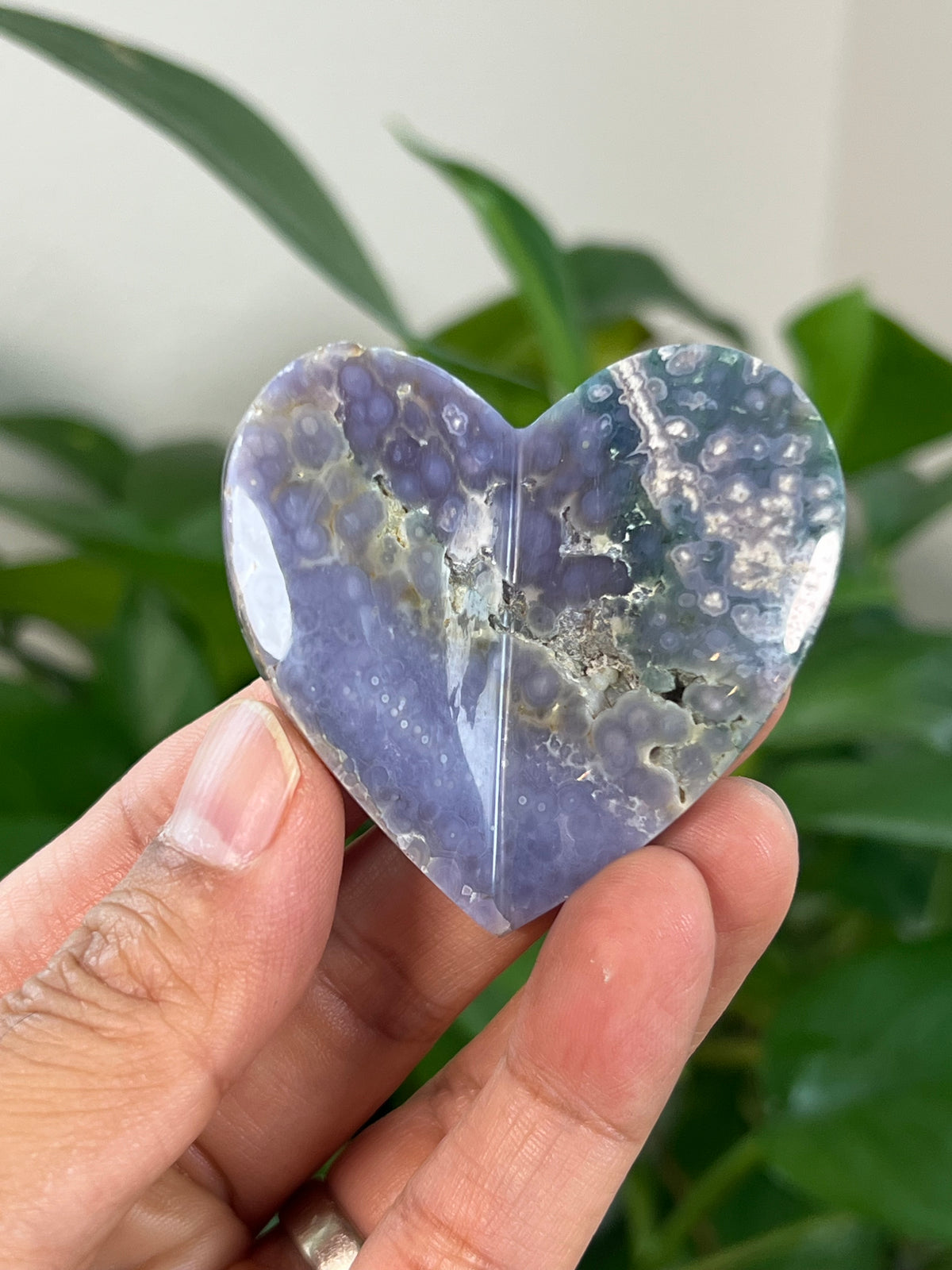 Grape Agate 3D Heart Butterflies
