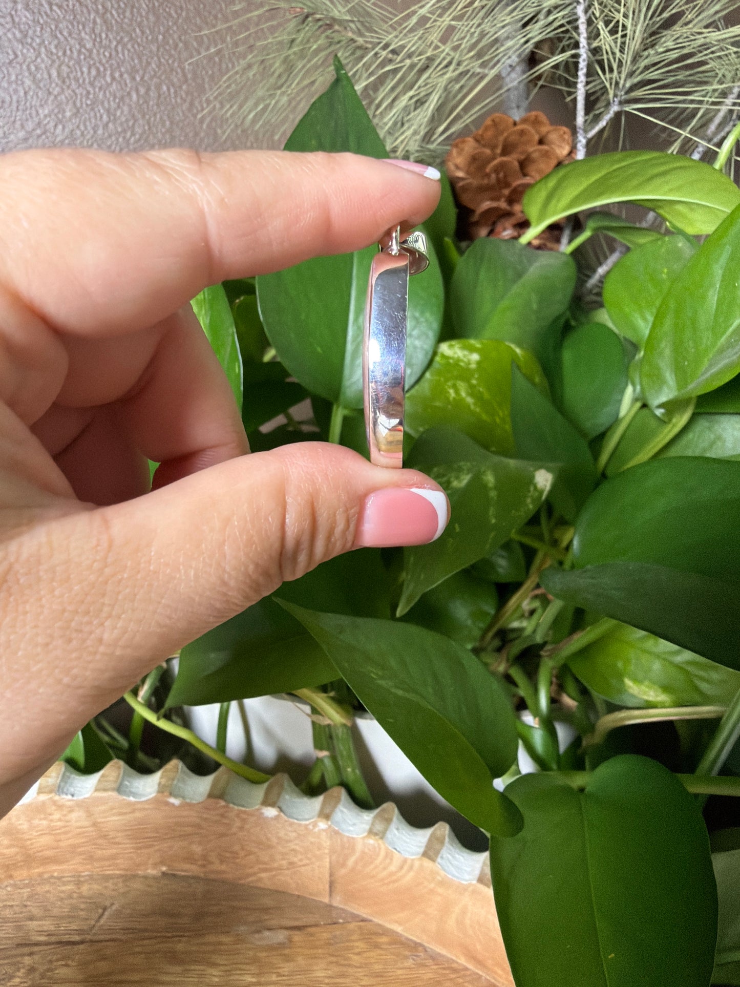 Rainbow Plume Agate Moon Pendant