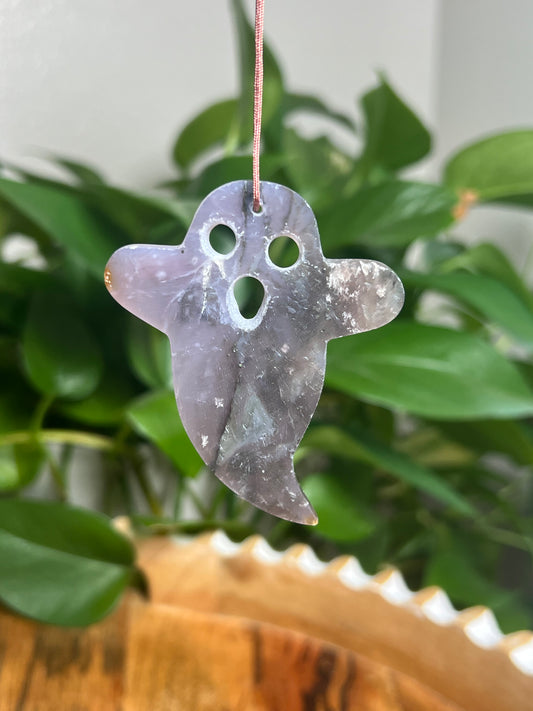 Purple Chalcedony Ornament Ghost: M
