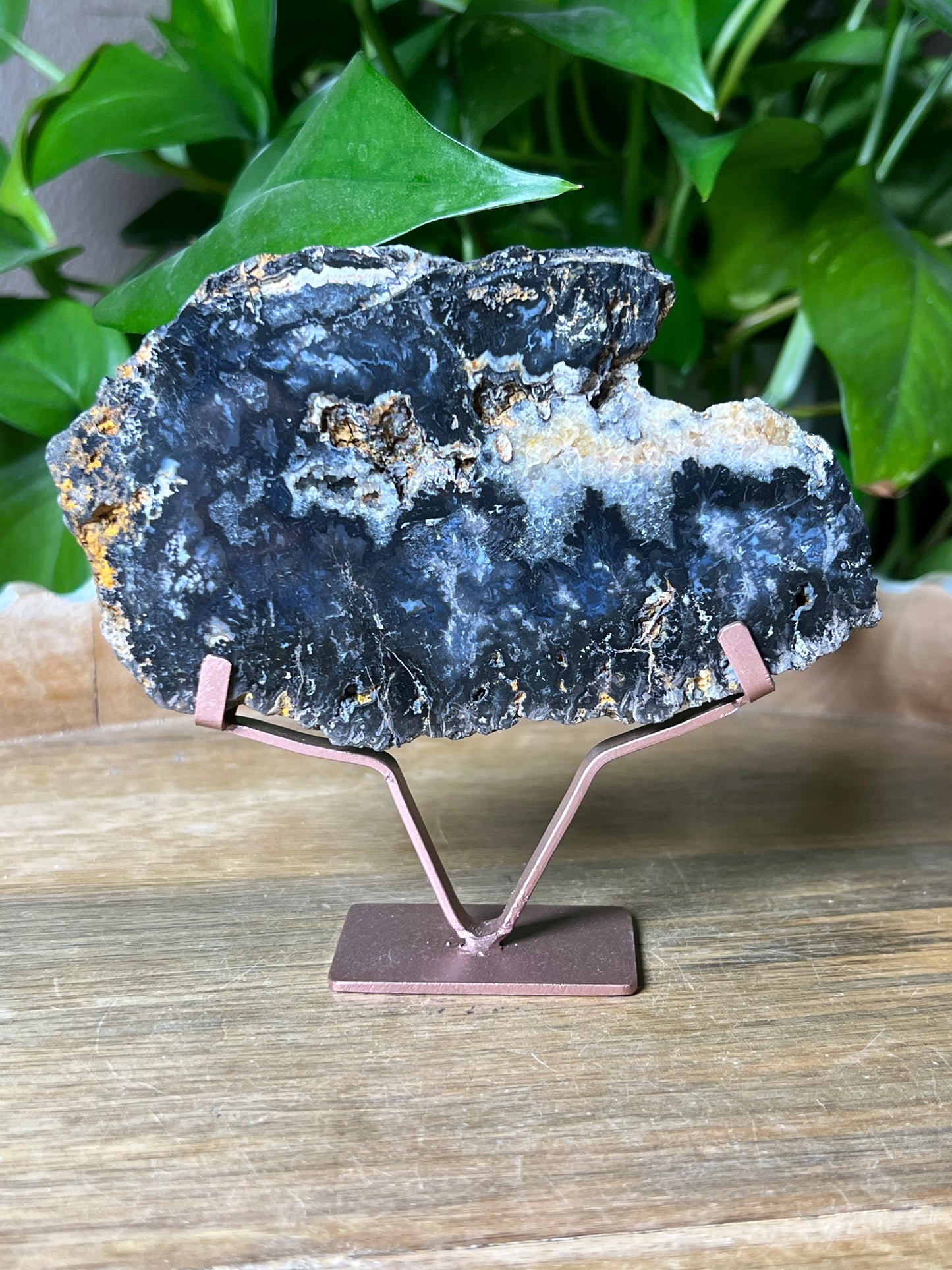 Blue Plume Agate Slab