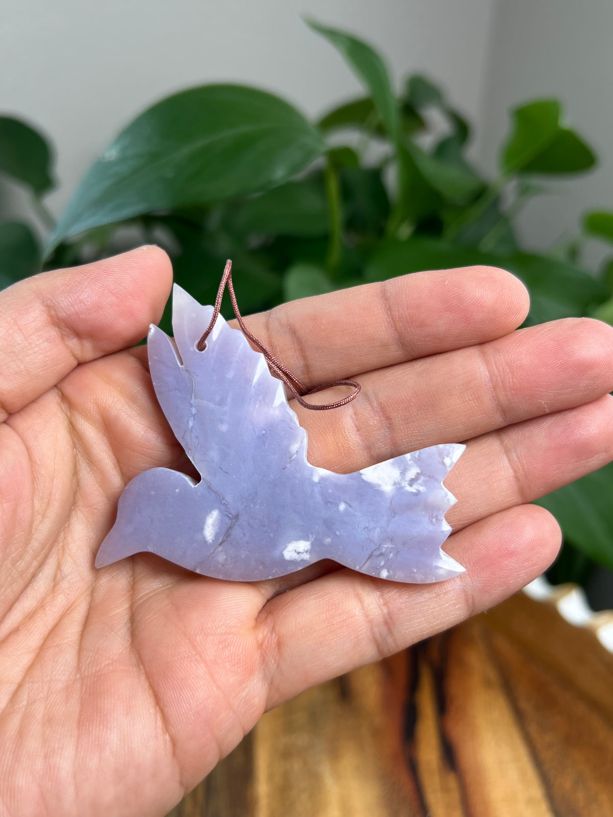 Purple Chalcedony Ornament Hummingbird: Q