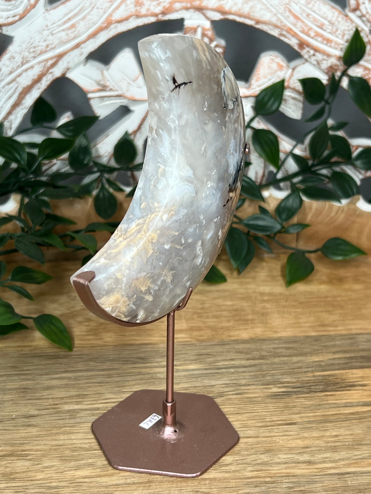 Dendritic Tiger Agate Moon